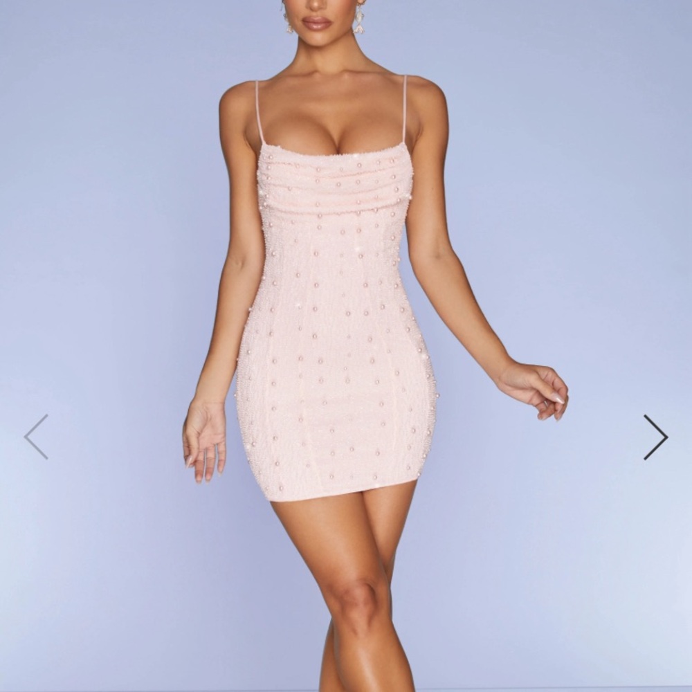 Elegant Pink Beaded Dress